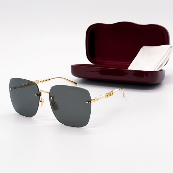 NEW GUCCI SUNGLASSES GOLD GREY WOMEN EYEWEAR GUCCI GG1923SA 001 main image 7
